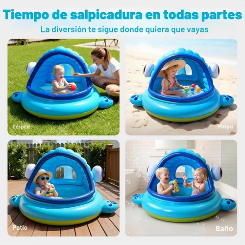 Vista 6 de JOYIN Piscina inflable para niños, tienda de campaña de piscina para bebés de ballena, piscina infantil para niños (54 x 56 x 28 pulgadas), piscina