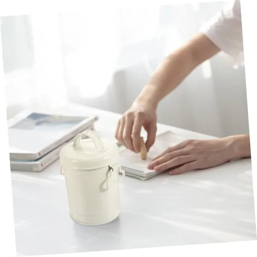 Vista 9 de Basurero de escritorio pequeño de escritorio, cubo de almacenamiento para artículos diversos, soporte para brochas de maquillaje, cubos pequeños