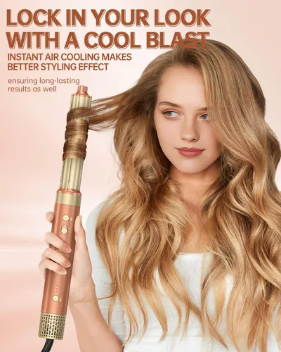 Vista 6 de Estilizador de aire caliente de 6 en 1 de webeauty [Doble voltaje], secador de pelo iónico negativo de alta velocidad con rizadores automáticos