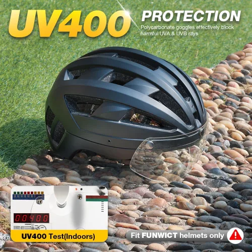 Vista 6 de Gafas de bicicleta magnéticas con casco, viseras solares extraíbles/desmontables para casco de bicicleta para ciclismo (Cristal)