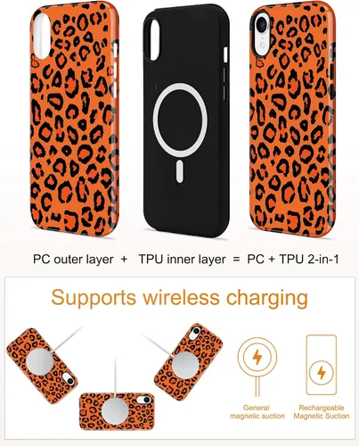 Vista 585 de Jusy Funda compatible con MagSafe con estampado de caparazón de tortuga marrón para iPhone 7/8/SE, cubierta protectora de TPU suave magnética