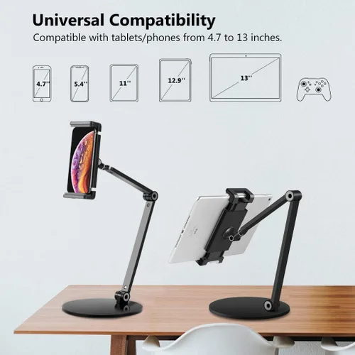 Vista 4 de Soporte para iPad para Escritorio, Soporte Surface Pro, Soporte Ajustable Multi-Ángulo para Tableta para Pantalla de 4.7''- 13'' Microsoft Surface