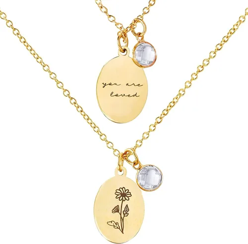 Vista 8 de Collar de flores de nacimiento, collar de piedra natal de diciembre, collar con dije para mamá, regalos de cumpleaños, cadena de oro, delicado