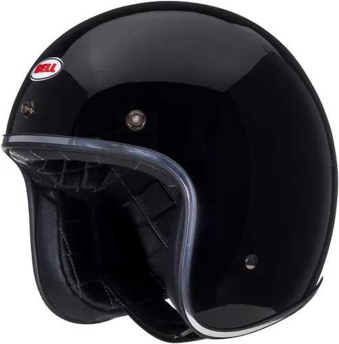 Vista 3 de Casco de moto de cara abierta Bell Custom 500 (negro brillante sólido, talla XXL)