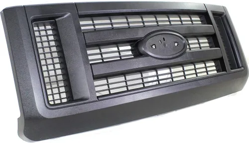 Vista 2 de Evan Fischer Conjunto de rejilla compatible con Ford E-150 2008-2014, se adapta a Ford E-250 2008-2014 pintado negro y rejilla de plástico insertado