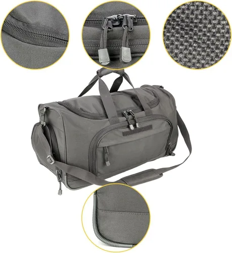 Vista 6 de HYKING Bolsa de gimnasio para mujeres y hombres, bolsa táctica militar para fin de semana, entrenamiento, ligera, impermeable, deportiva, bolsillo