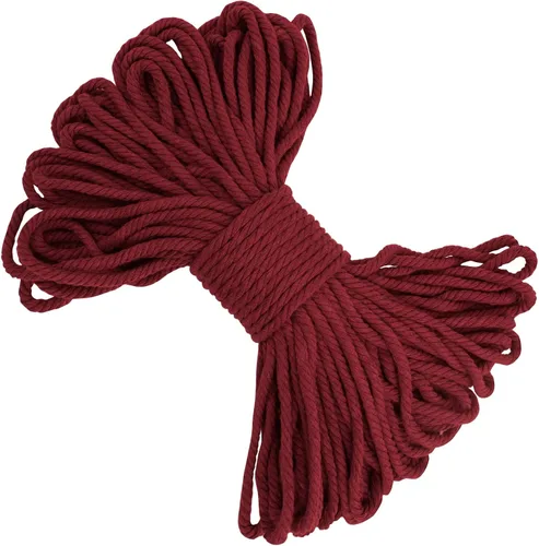 Vista 9 de Cuerda de macramé de 0.197 in x 22 yardas, cuerda gruesa de hilo de algodón natural, cuerda de colores para colgar plantas de macramé, para colgar