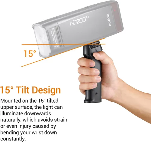 Vista 4 de Godox FG-100 Flash Grip, mango de soporte de flash portátil con soporte Speedlite de tornillo de 1/4 pulgadas, compatible con Godox