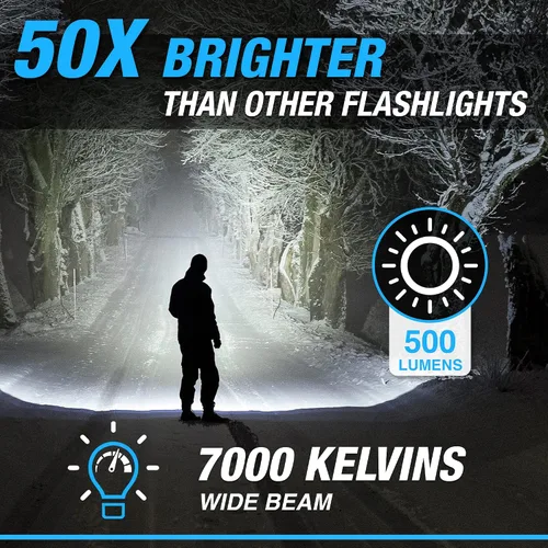 Vista 2 de Taclight Max Linterna LED Recargable – Alto Lumen, Ultra Brillante, Linterna – 7000 Kelvin Cree Linterna Táctica – Linternas Compactas para Camping