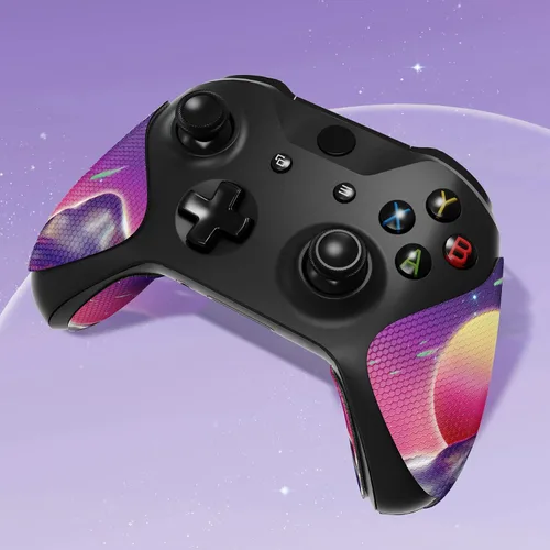 Vista 3 de eXtremeRate The Cyber Moon Anti-Skid Sweat-Absorbent Controller Grip for Xbox One S & X, Xbox One Controller, Professional Textured Soft Rubber Pads