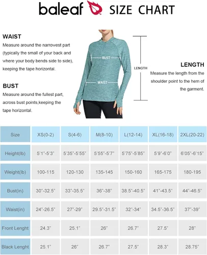 Vista 7 de BALEAF Camisas de secado rápido para mujer de manga larga para correr senderismo entrenamiento UPF50 SPF ligera sin botones
