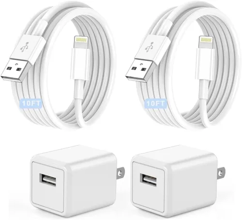 Vista 8 de Cargador de iPhone, [Certificado MFi de Apple] i Cargador de teléfono, paquete de 2 cables Lightning de 3 pies, cable de carga para teléfono