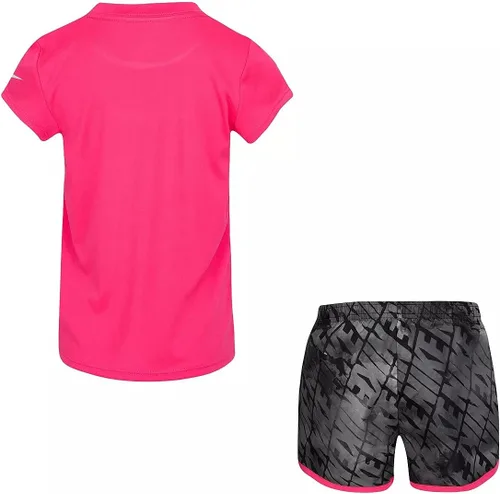 Vista 2 de Nike Conjunto de 2 piezas de camiseta y pantalones cortos con estampado gráfico para niña