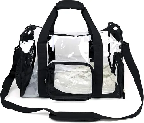 Vista 3 de TACVEL Mochila transparente resistente grande duradera Bolsa transparente (negro), Bolsa de gimnasio, color negro