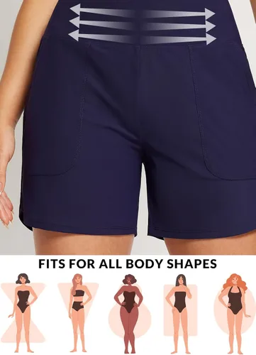 Vista 56 de baleaf Traje de baño de cintura alta de 3, 5, 7, 9 pulgadas, para mujer, de secado rápido, con bolsillos