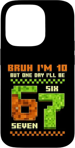 Vista 17 de Bruh I'm 10 But One-Day I'll Be 67 Retro 10th Birthday Kids Case for iPhone XR