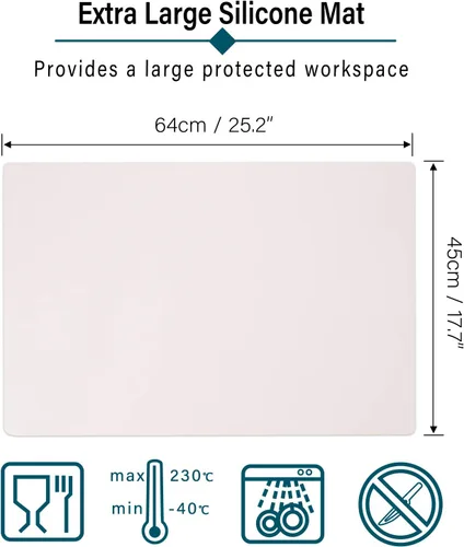 Vista 2 de Gartful Tapete de silicona extra grande para manualidades, 25.2 x 17.7 pulgadas, resina epoxi, moldes de fundición de joyería, mantel individual
