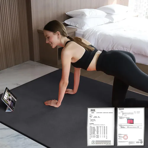 Vista 3 de Hatha Yoga Alfombrilla de Yoga Grande de TPE 6'x4'x1/2" Extra Gruesa Antideslizante - para Yoga, Pilates y Entrenamientos de Gimnasio en Casa