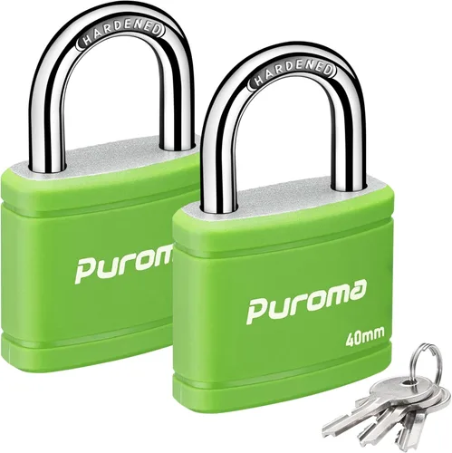 Vista 13 de Puroma Candado con llave con 2 llaves iguales, cerradura de casillero de 7/8 pulgadas, cerraduras de alta resistencia para puerta, cerrojo, caja