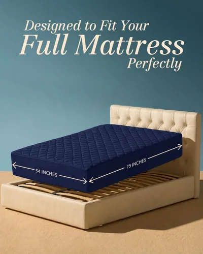 Vista 2 de Utopia Bedding - Funda acolchada ajustada para colchón, tamaño matrimonial, protector y cubierta de colchón elástico con bolsillo profundo que se