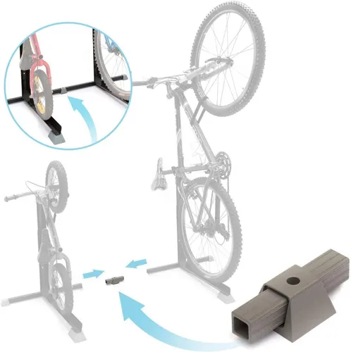 Vista 3 de Bike Nook Soporte para bicicleta, portátil y estacionario que ahorra espacio con altura ajustable, para almacenamiento de bicicletas en interiores