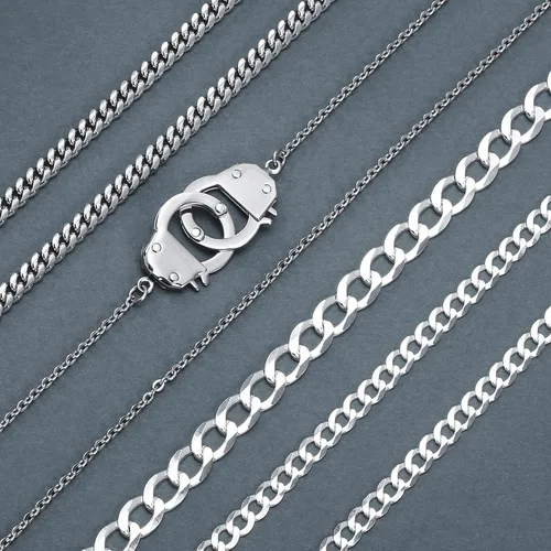 Vista 6 de Joyería de motociclista para esposas, collar de bloqueo de trabajo, socios en el crimen colgante de acero inoxidable para mujeres y hombres, 22