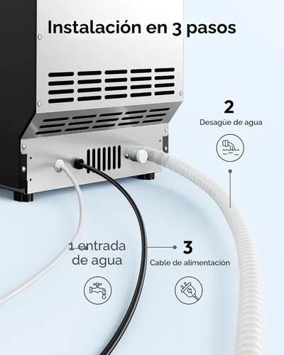 Vista 7 de EUHOMY Máquina comercial para hacer hielo de pepitas, 80 libras/24 horas, máquina de hielo de guijarros debajo del mostrador de acero inoxidable