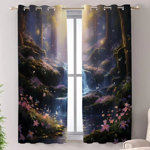 Vista 84 de Shrahala Cortinas republicanas de elefante americano para ventanas de cocina, paneles de cortina de ventana de poliéster multicapa con rayas rojas