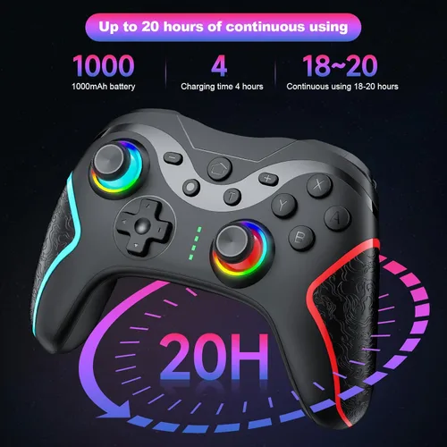 Vista 6 de Bidfoce Switch Controller for Nintendo SwitchSwitch LiteSwitch Oled, Switch Pro Controller with Programming Back Buttons Turbo Motion Vibration