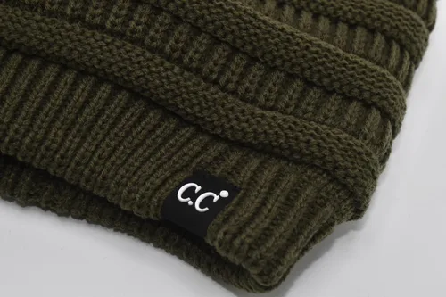 Vista 66 de C.C Winter Oversized Beanie Hat with Fuzzy Lining – Thick Knit Thermal Beanie for Cold Weather, Soft Warm Fleece Lined Cap