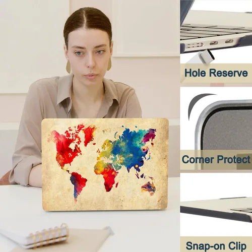 Vista 65 de Funda compatible con MacBook Air de 11 pulgadas 2015-2010 A1465 A1370, diseño impreso de plástico para laptop, carcasa protectora Air de 11.6