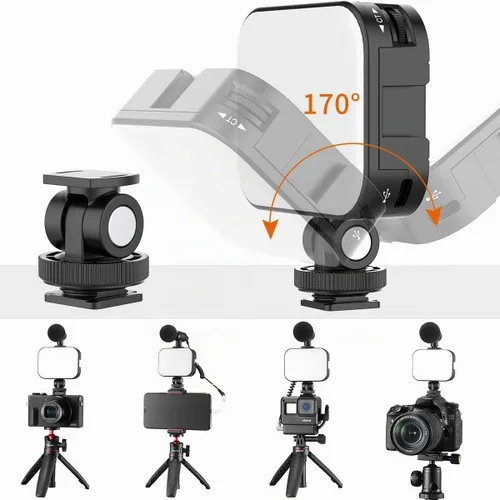 Vista 5 de VIJIM VL100C Luz de Video LED Bicolor para Cámara, Mini Luces LED de Cámara Recargables de 2000mAh, CRI95+ Regulable 2500-6500K Iluminación Ultra