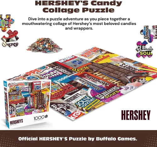 Vista 3 de Buffalo Games - Rompecabezas de 1000 piezas de Hershey's Sweet Collage para adultos, imagen de caramelo colorido hecho en Estados Unidos