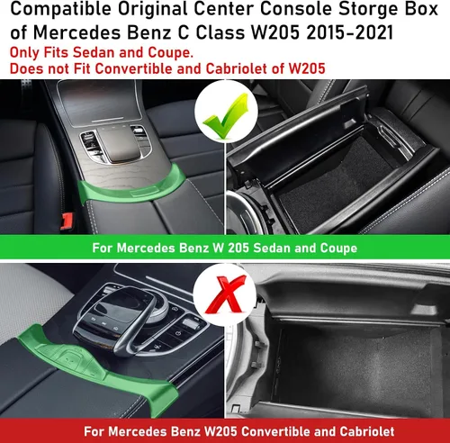 Vista 3 de TTCR-II Compatible con el organizador de consola central Mercedes Benz Clase C W205 2015-2021 (solo Sedan y Coupe), para bandeja organizadora