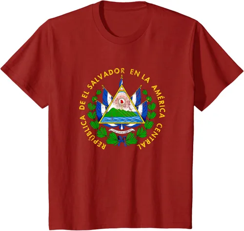 Vista 71 de Escudo de armas de El Salvador Salvadoran Distressed Design T-Shirt