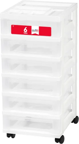 Vista 13 de IRIS USA Organizador de almacenamiento con cajones de plástico, carrito rodante, con ruedas giratorias, 3 cajones, para aula, suministros de arte