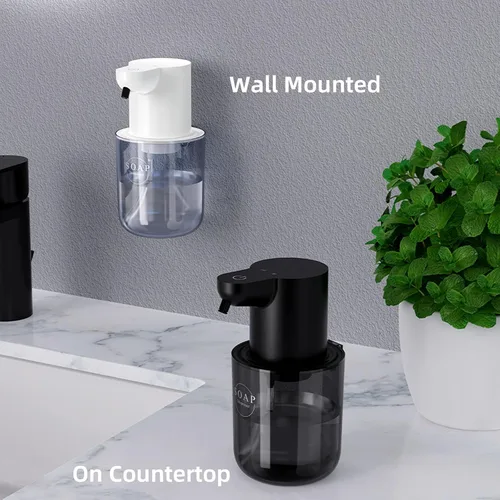 Vista 5 de Dispensador automático de jabón espumoso recargable sin contacto de 13.53 onzas / 13.5 fl oz con montaje en pared y dispensador de jabón eléctrico