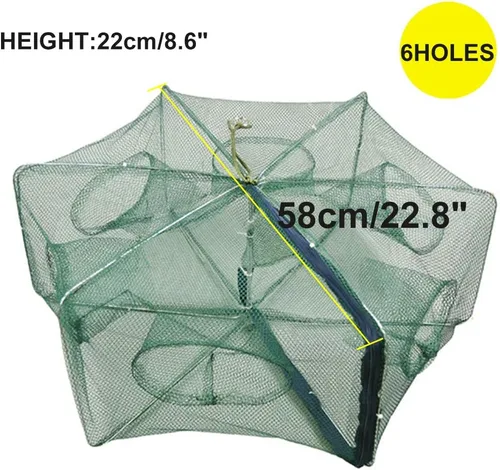 Vista 5 de ZffXH 1/2 PCS trampa de cebo de pesca plegable para peces pececillos cangrejo