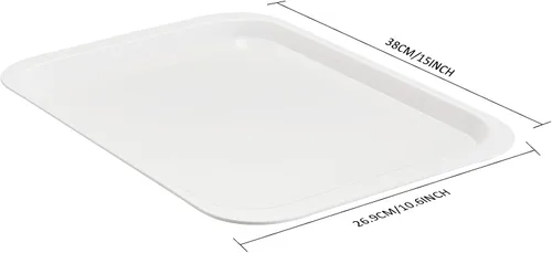 Vista 2 de PFW-15106-02 - Bandejas rectangulares de melamina para servir de 15 x 10.6 pulgadas, bandejas de comida rápida para desayuno, almuerzo y cena
