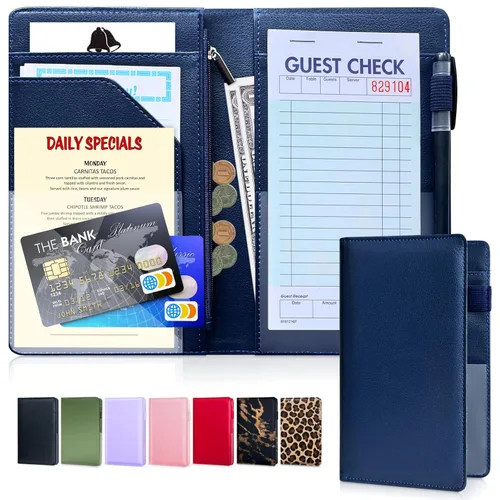 Vista 14 de LINTRU Libro de Servidor, Libros de Servidor Reforzados y Duraderos para Mesera, Libro de Mesera Pulido y Profesional, Libro de Servicio Organizado