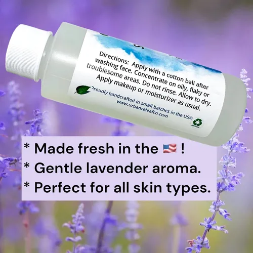 Vista 4 de Urban ReLeaf Tónico que encoge los poros con lavanda y sal del mar muerto, suave y apretada, 100% natural, calma y calma la irritación Smooth