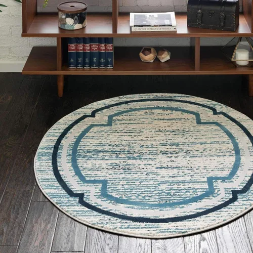 Vista 17 de Unique Loom Oasis Collection - Alfombra de área - Fuente (2 pies x 3 pies, rectangular, gris/marfil)