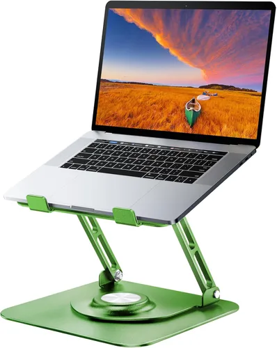 Vista 15 de JOYEKY Soporte para computadora portátil para escritorio, soporte de computadora ajustable con base giratoria de 360°, elevador ergonómico