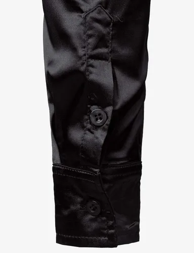 Vista 6 de ZEROYAA Camisas de vestir con botones de satén de seda brillante para hombre
