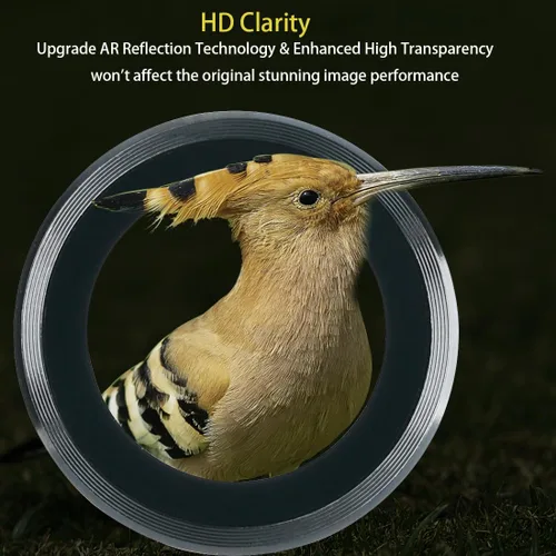 Vista 4 de Protector de lente de cámara para iPhone 15 Pro Max, protector de lente de vidrio templado con anillo de aleación de aluminio, compatible con iPhone