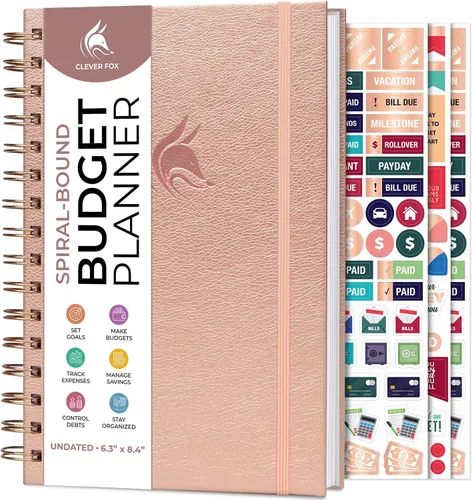 Vista 8 de Clever Fox Planificador de presupuesto en espiral, cuaderno de seguimiento de gastos, organizador de presupuestos mensual, cuaderno de registro