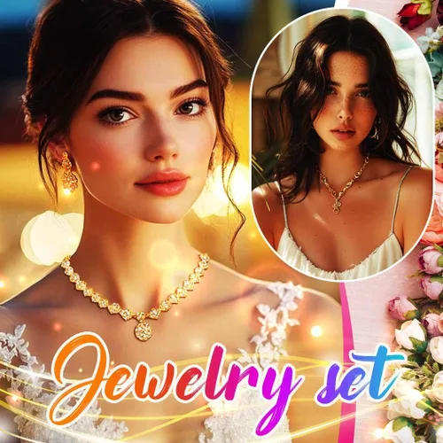 Vista 7 de Unicra Juego de collar y aretes de novia de plata para novia, juego de joyas de boda con diamantes de imitación para mujeres y novias