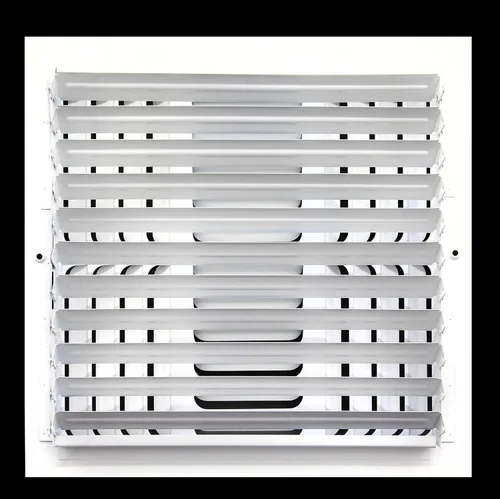 Vista 5 de HVAC Premium Rejilla para difusor de suministro de aire con hoja curvada fija de 3 vías, 10 pulgadas de ancho x 10 pulgadas de alto