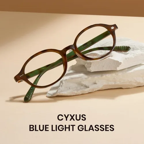 Vista 4 de Cyxus Retro Oval Blue Light Glasses for Women Reduce Eye Strain 8162 UV Protection,Eye Protection,Fashion Nerd Y2K Style,Ideal for Daily Wear
