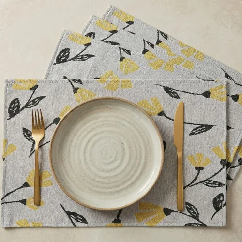 Vista 14 de DaDa Bedding - Juego de 4 manteles individuales de algodón y lino para mesa de comedor, 13 x 19 pulgadas